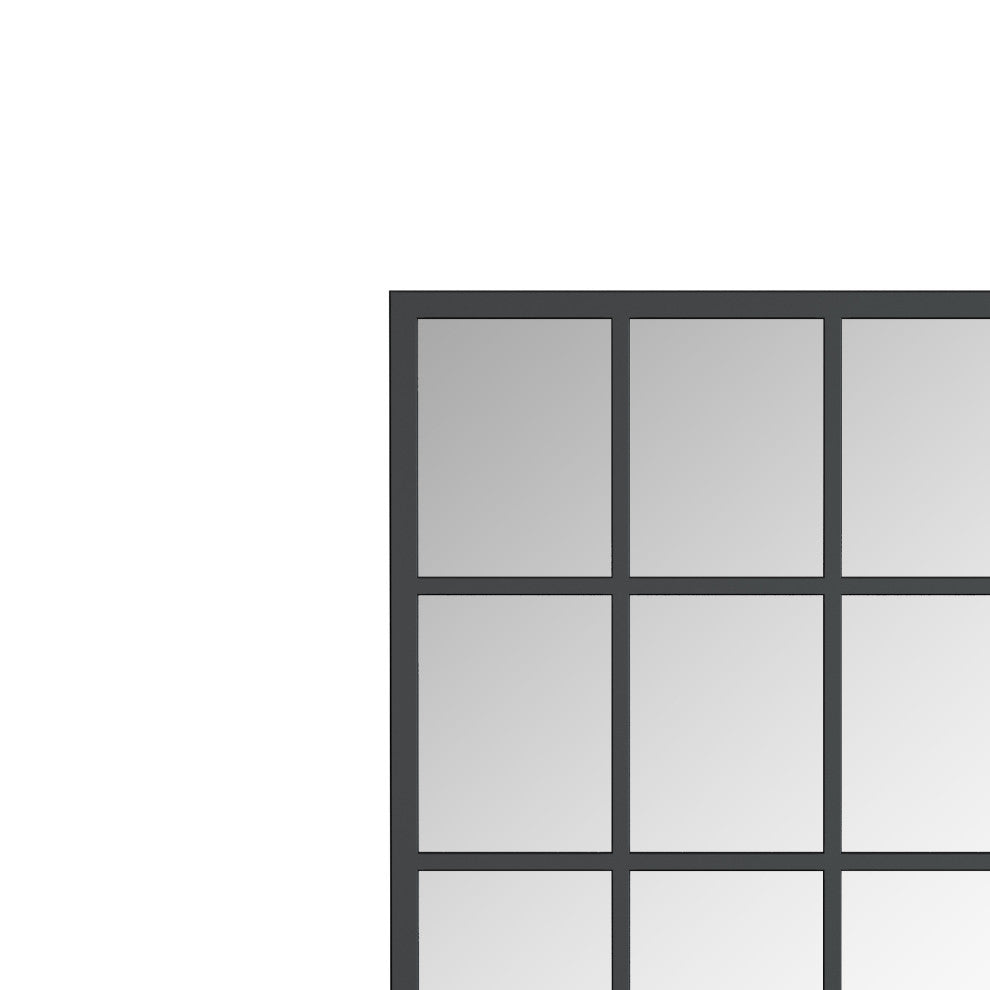 Trion Black Framed Window pane mirror