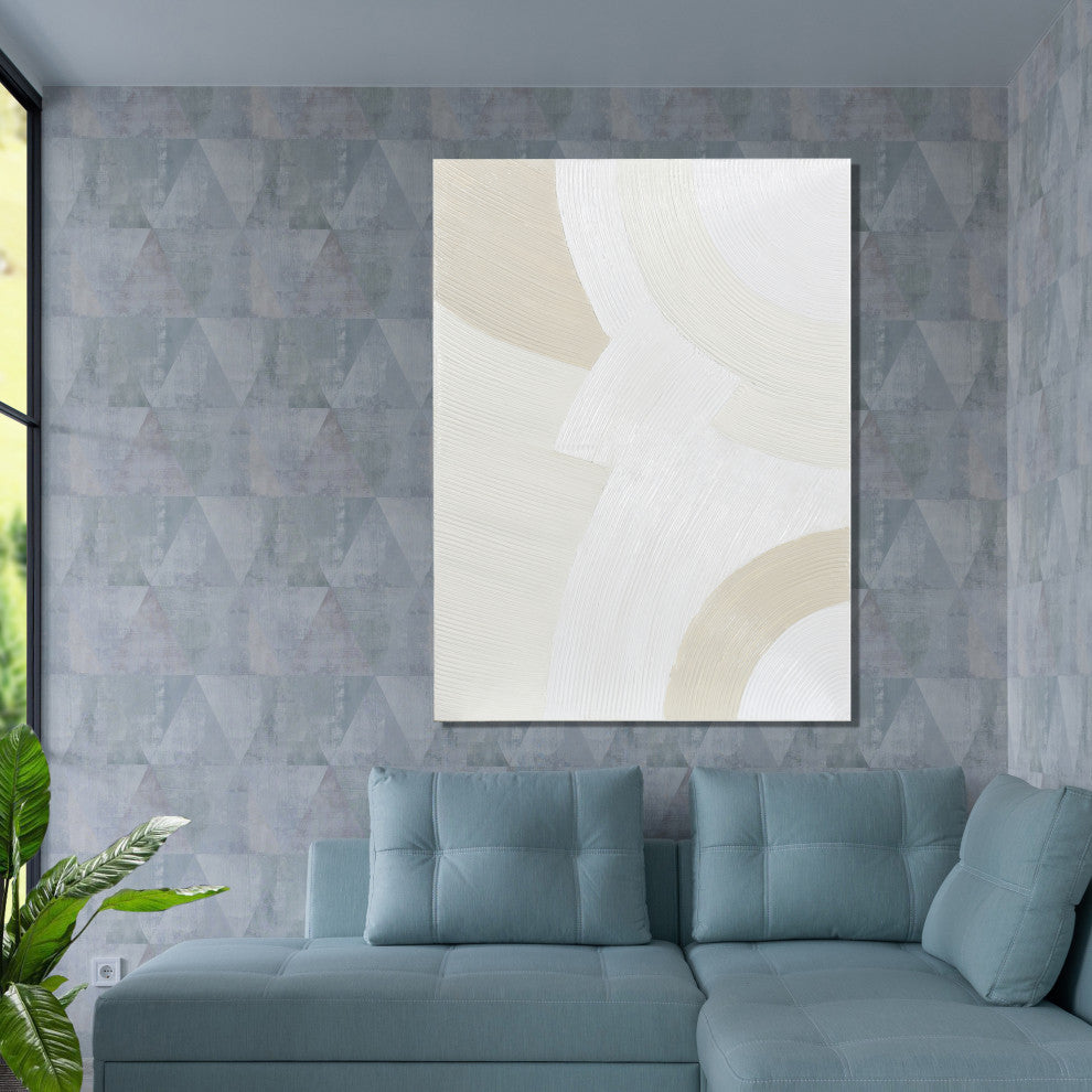 Monochrome Arches I Hand Painted Abstract Canvas Wall Art