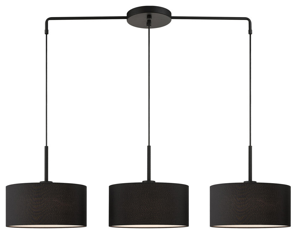 Bainbridge 3-Light Black Large Linear Chandelier