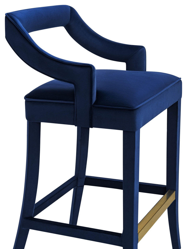 TOV Furniture Tiffany Navy Velvet Counter Stool