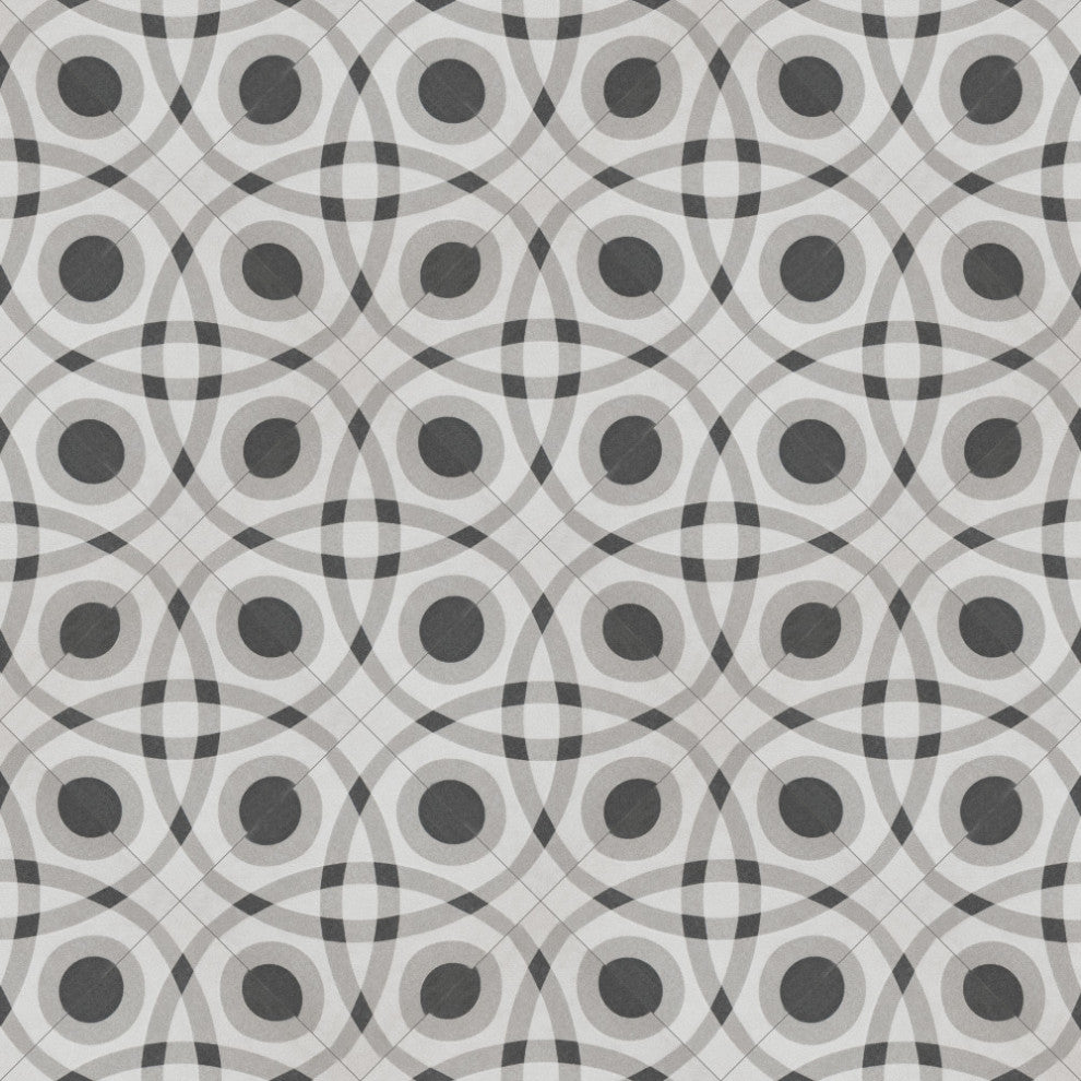 Twenties Mini Ceramic Floor and Wall Tile, Circle