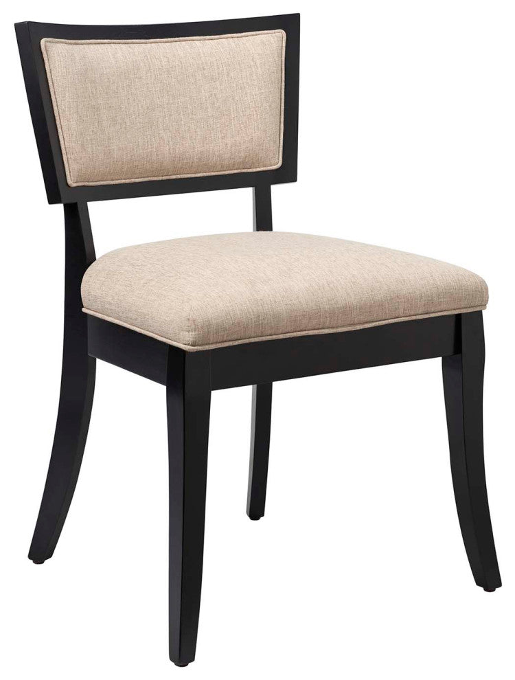 Pristine Upholstered Fabric Dining Chairs, Set of 2, Beige