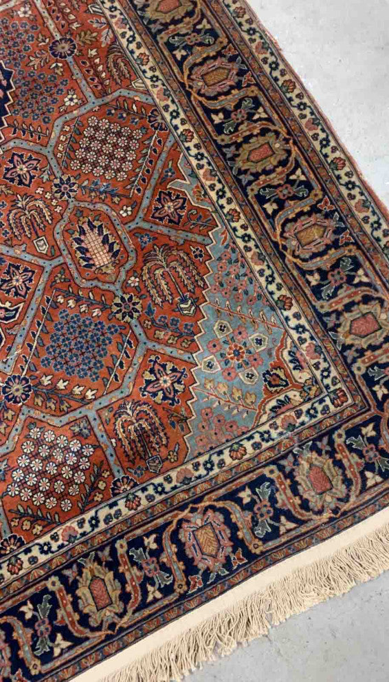 Handmade Antique Persian Jozan Rug 4.6'x6.11', 140cmx216cm, 1920s