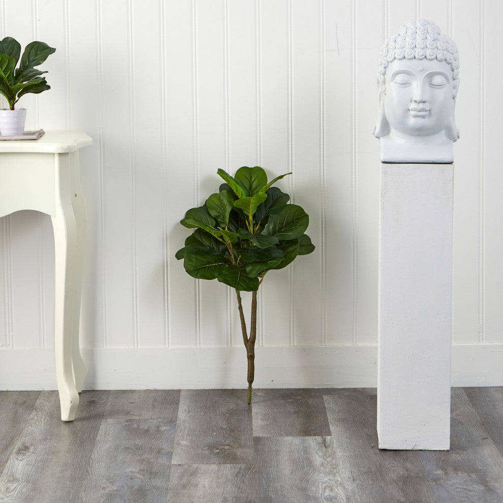 2.5' Fiddle Leaf Fig Artificial Tree, No Pot