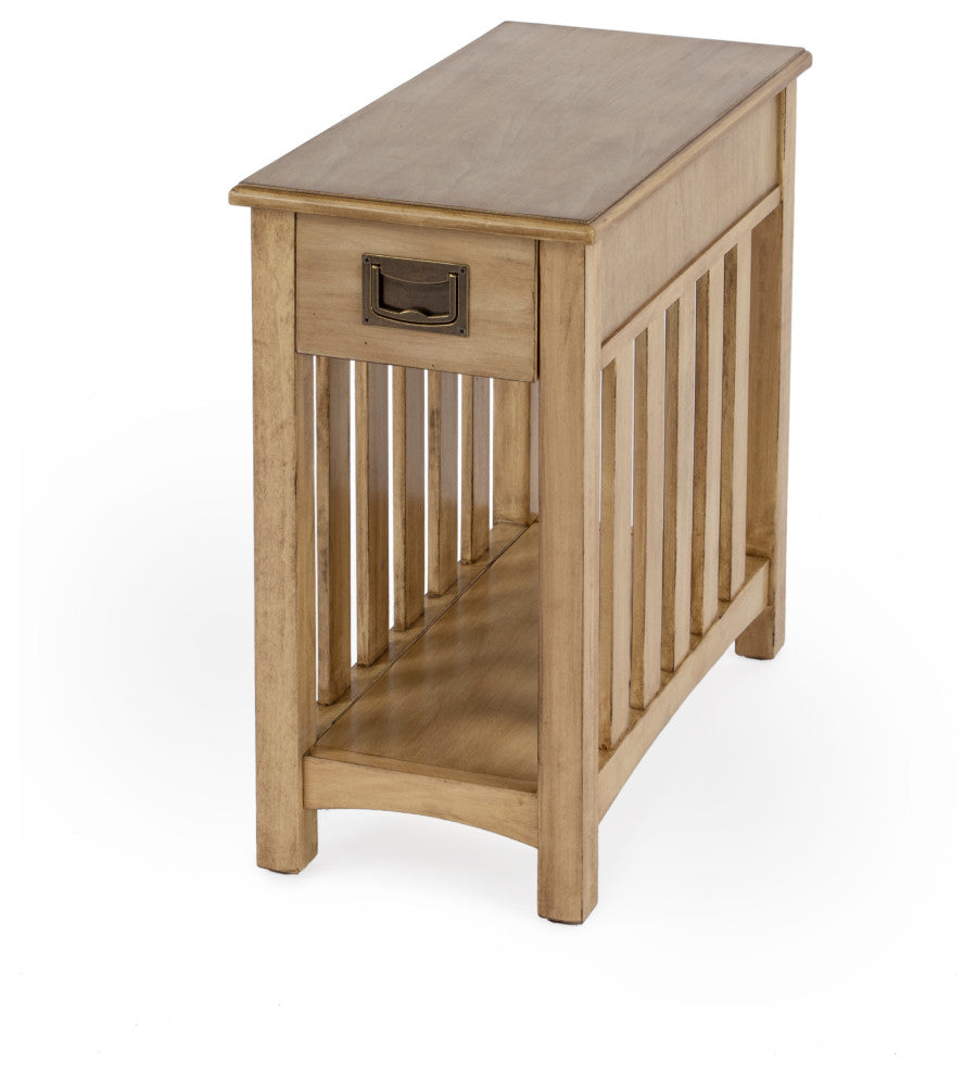 Larina Shaker One Drawer Side Table, Antique Beige