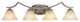 Zilo 4 Light Bath Bar, Graphite Finish, 7" Italian Marble Glass
