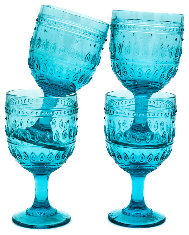 Fez Wine Glass Set of 4, Turquoise