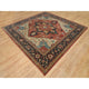 Rust Red Hand Knotted Heris Re-Creation Wool Square Oriental Rug, 9'10"x10'2"