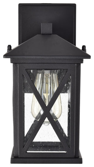 CHLOE Lighting VINCENT Transitional 1-Light Textured Black Outdoor Wall Sconce