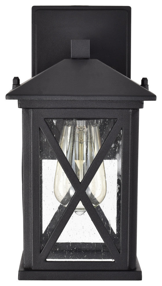 CHLOE Lighting VINCENT Transitional 1-Light Textured Black Outdoor Wall Sconce