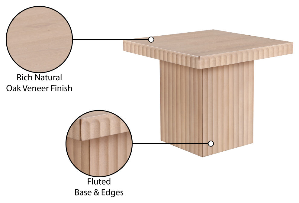 Spencer Oak Veneer Coffee Table, Natural, 18" H, 1 Piece