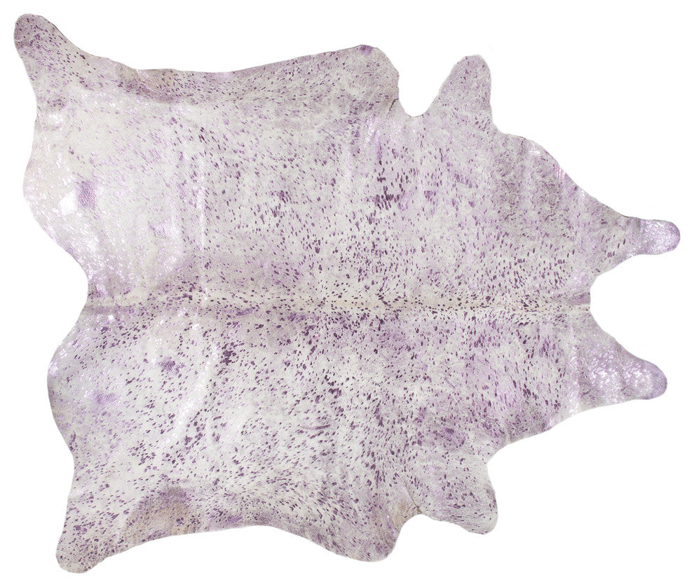6'x7' Scotland Cowhide Rug, Gray/Pink/Silver