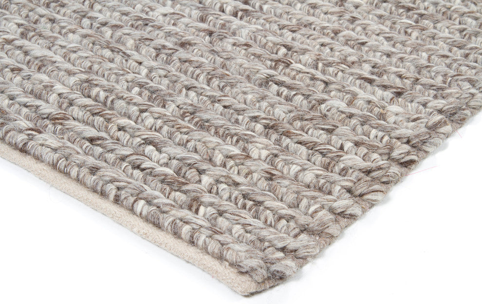 Valencia Contemporary Area Rug, Ivory and Brown, 9'x13'
