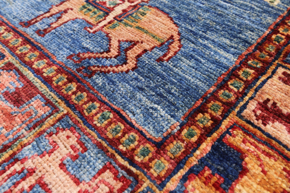 Antiqued Pazyryk Historical Design Handmade Rug 3' 4" X 5' 0" Q10696