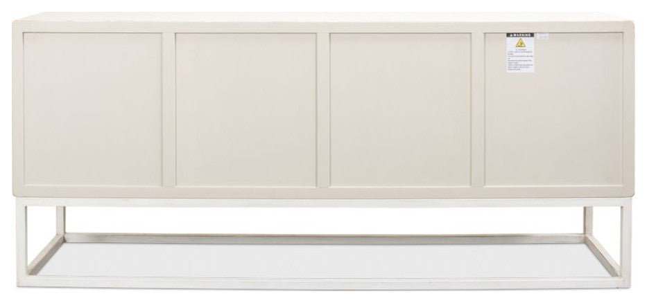 Aztec White Sideboard Black Buffet for Dining Room