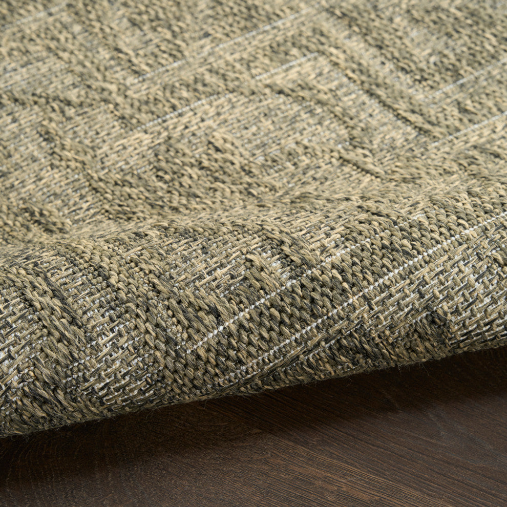 Nourison Tulum 3' x 5' Olive Outdoor Rug