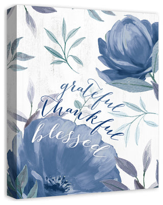 Grateful Thankful Blessed 16x20 Canvas Wall Art