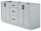 ARIEL Kelly 66 Inch Double Sink Base Cabinet, Grey