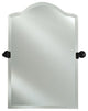 Scallop Frameless Bevel Mirrors w/ Tilt Brackets, Satin Nickel, 16"x25"