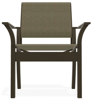 Leeward Sling Stackable Outdoor Dining Chair, Elevation Stone/Beachwood