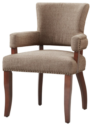 Madison Park Armed Transitional Dining Chair, Brown