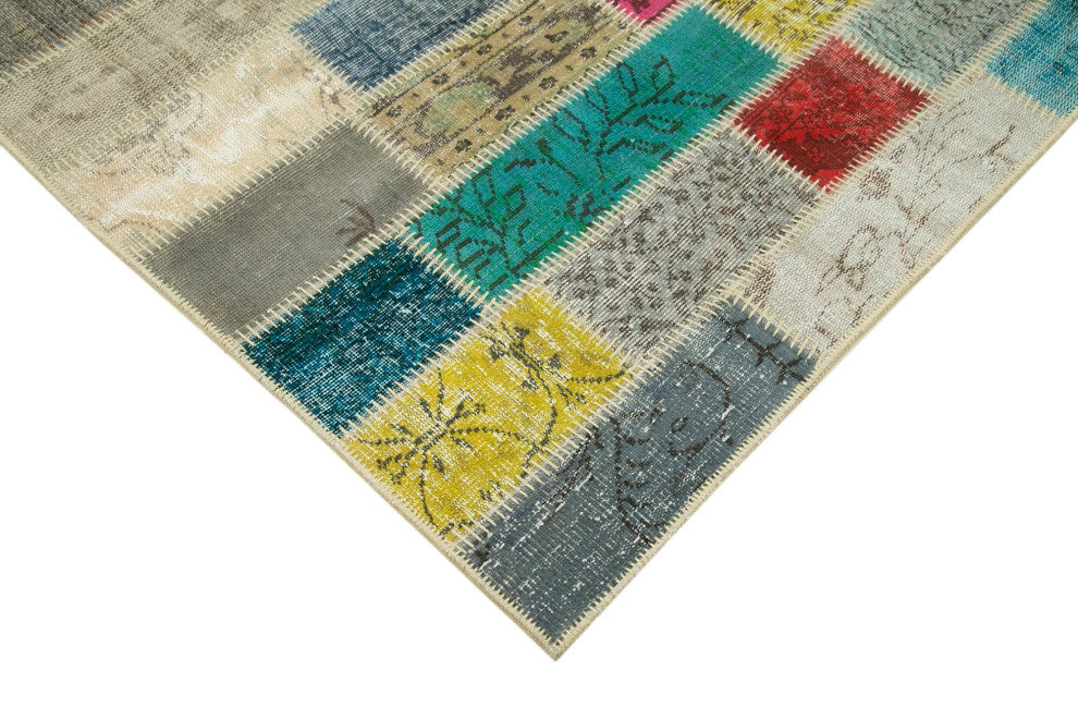 Rug N Carpet - Handwoven Turkish 5' 3" x 7' 10" Contemporary Patchwork Area Rug