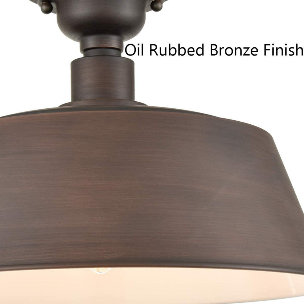 Industrial Semi Flush Mount Ceiling Light Fixture with oil rubbed bronze