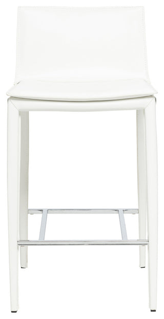 Elite Living Hilton Leather 25.5" Counter Height Bar Stool, White