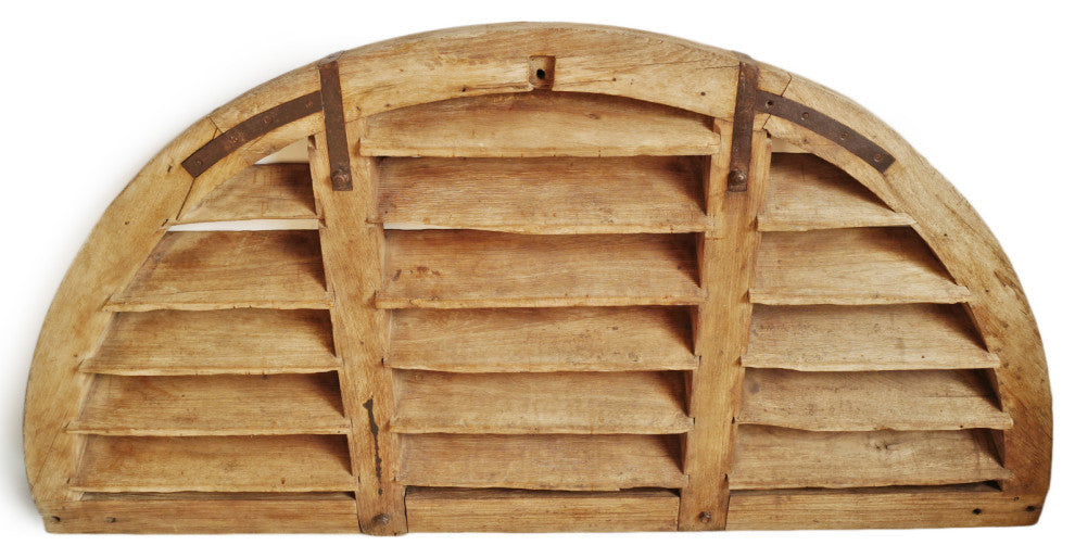 Consigned Large Teak Wood Arched Vent