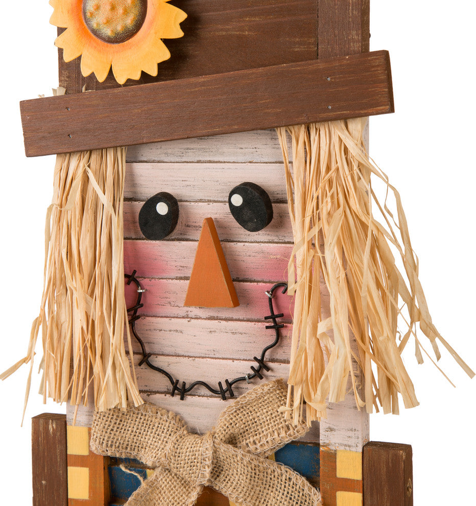 42" Wooden Scarecrow Porch Sign