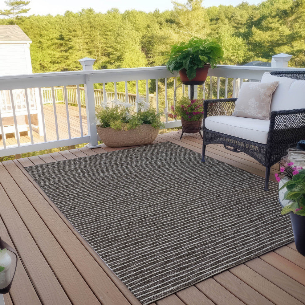 Indoor/Outdoor Laidley LA1 Chocolate Machine Washable 5' x 7'6" Rug