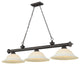 Zlite 2306-3BRZ-WM16 3-Light Billiard, White Mottle