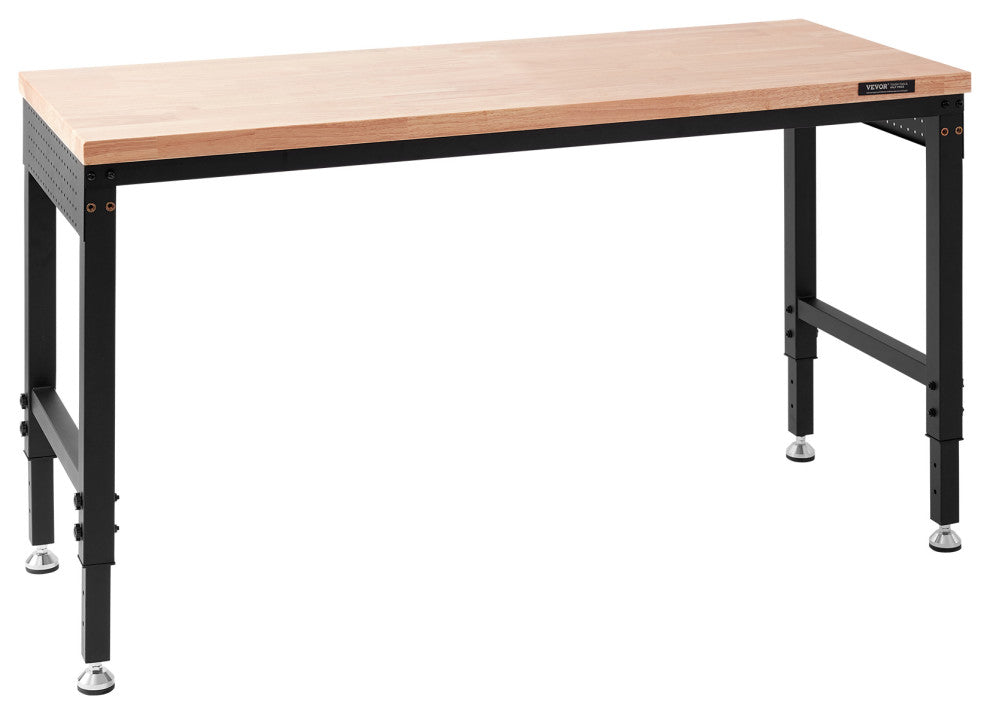 VEVOR Adjustable Height Workbench 60"L x 23"W Table With Power Outlets