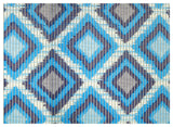 Geometric PVC Bathroom Mat, Blue, 26" x 35", Covers 6.3 sq ft