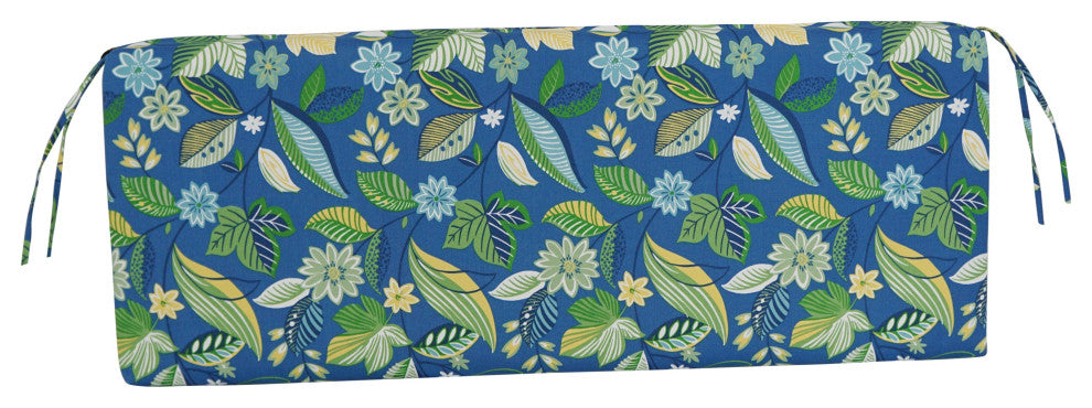 54"X19" Patterned Outdoor Spun Polyester Bench Cushion, Skyworks Caribbean