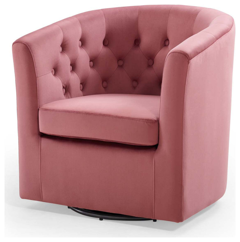Tufted Armchair Accent Chair, Velvet, Pink, Modern, Living Lounge Hospitality