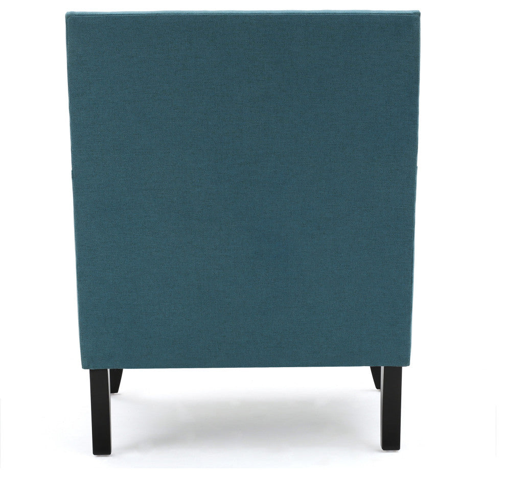 GDF Studio Talette Studded Sky Blue Fabric Club Chair, Dark Teal