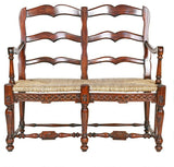 Provincial French Ladderback Settee