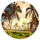 Beautiful Palm Plantation In Hawaii, African Disc Metal Artwork, 23"
