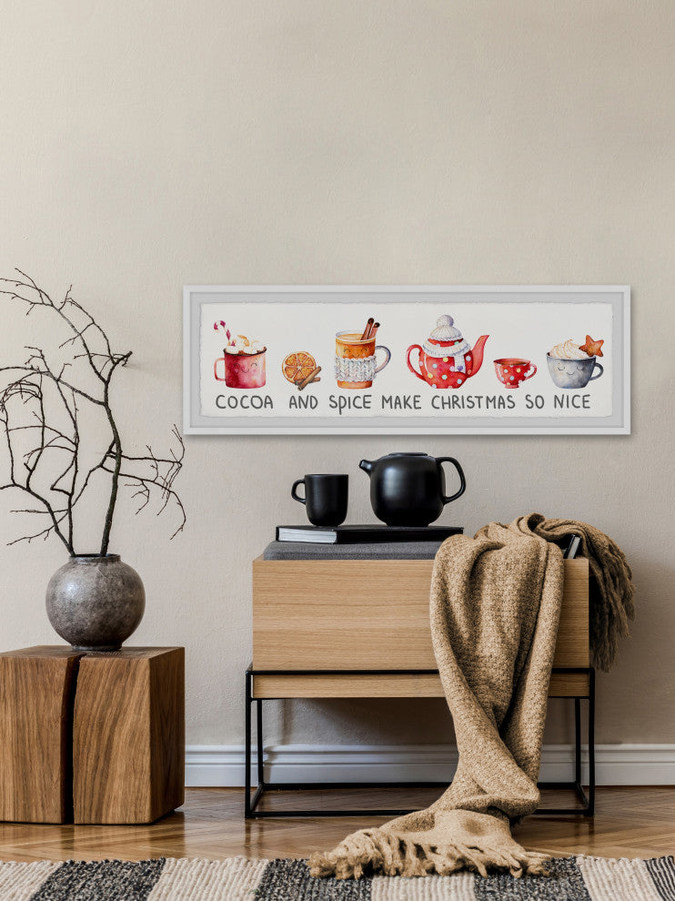 "Cocoa and Spice Are Nice" Framed Painting Print, 45x15
