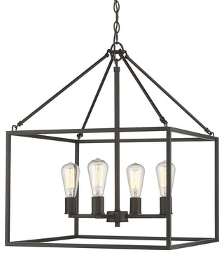 Golden Lighting 2072-4 Wesson 4 Light 21"W Chandelier - Black