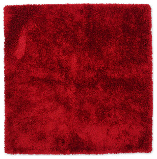 HAND TUFTED SHAG POLYESTER ECO-FRIENDLY AREA RUGS, Red Color, Solid Design