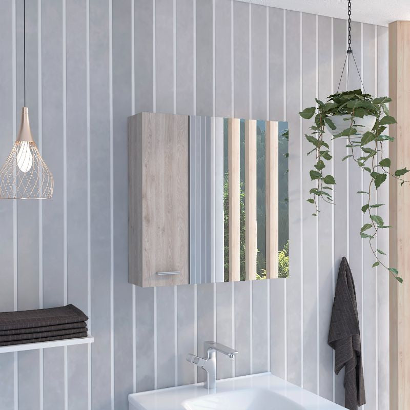 Kenya Modern Style Mirrored Door Medicine Cabinet with Four Interior Shelves