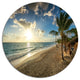 Beautiful Caribbean Vacation Beach, Beach Round Metal Wall Art, 36"