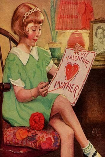 Happy Valentines Mother- Gallery Wrapped Canvas Art 28" x 42"