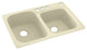 Swan 33x22x9 Solid Surface Kitchen Sink, 4-Hole, Bone
