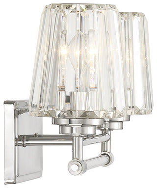 Garnet 2-Light Bathroom Vanity Light, Matte Black, Polished Nickel