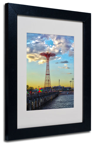 'Coney Island' Matted Framed Canvas Art by CATeyes