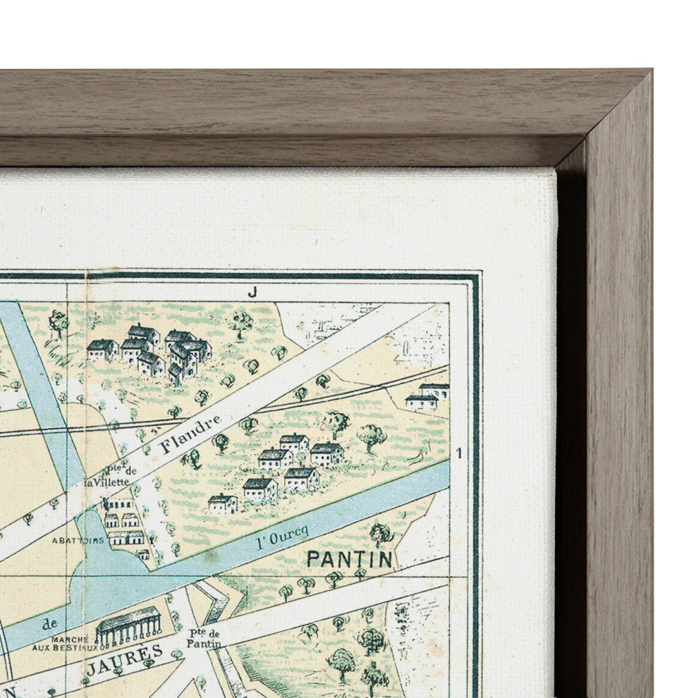 Sylvie Paris Monumental Map Canvas by Corinna Buchholz of Piddix, Gray 28x38