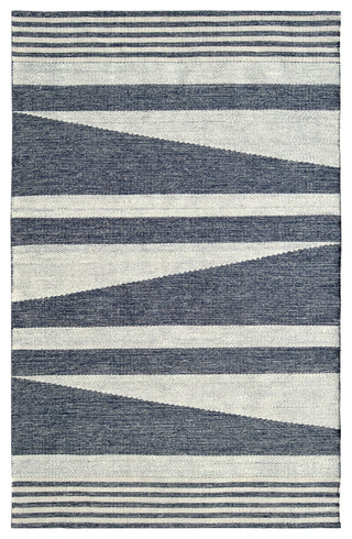 Oak Modern Area Rug, Ivory/Denim, 8'x10'